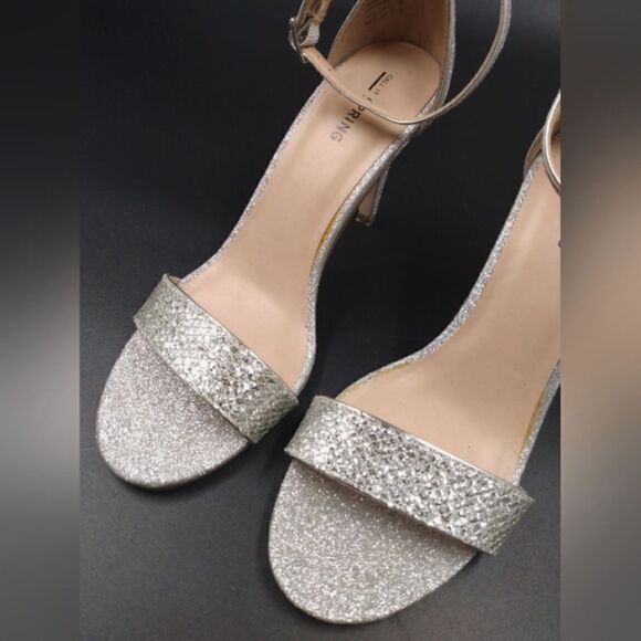 Call it Spring Sparkle Silver High Heel Shoes SZ 10 Formal Party Open Toe - Picture 16 of 16